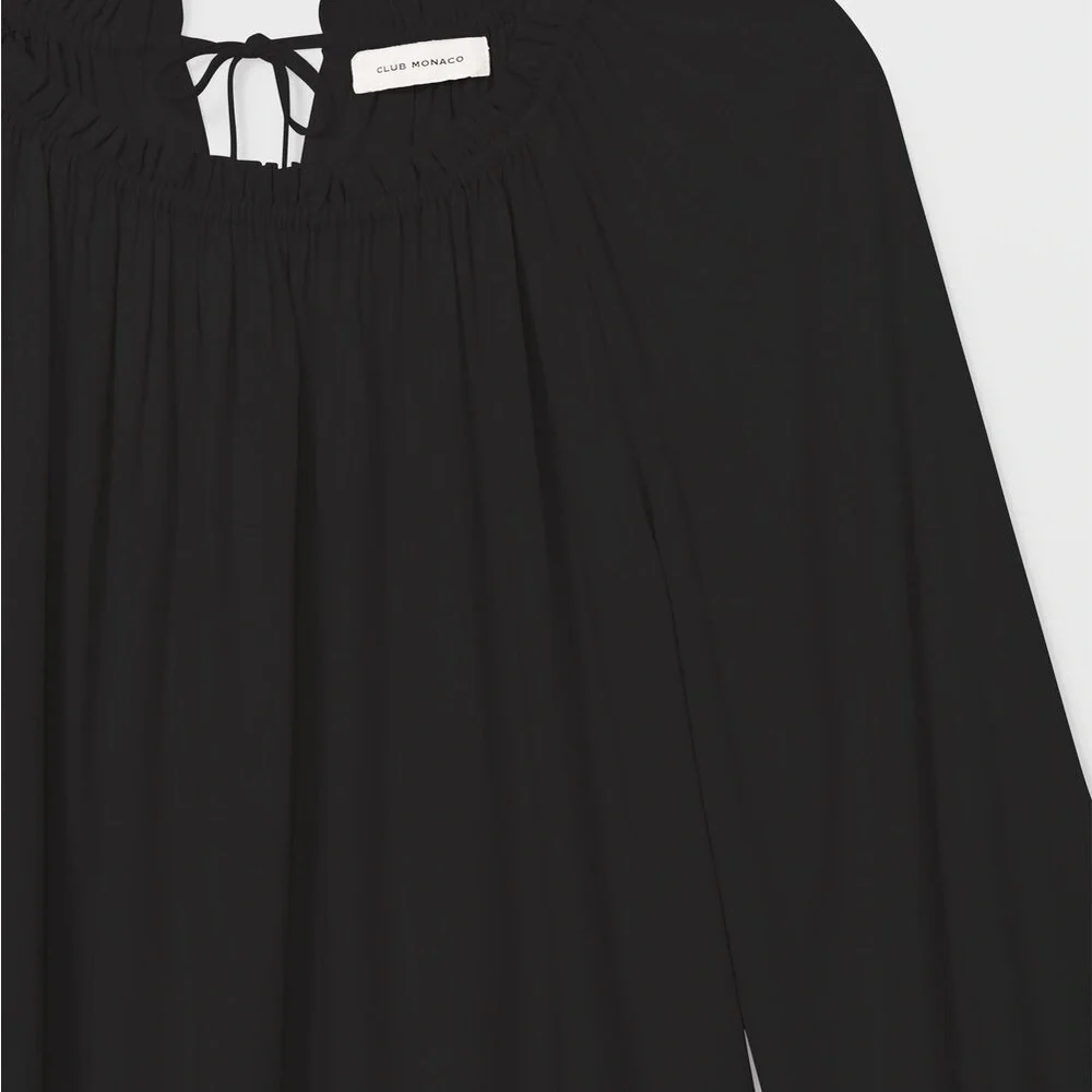 NWT Club Monaco Shirred Tie Shirt - Picture 4 of 9